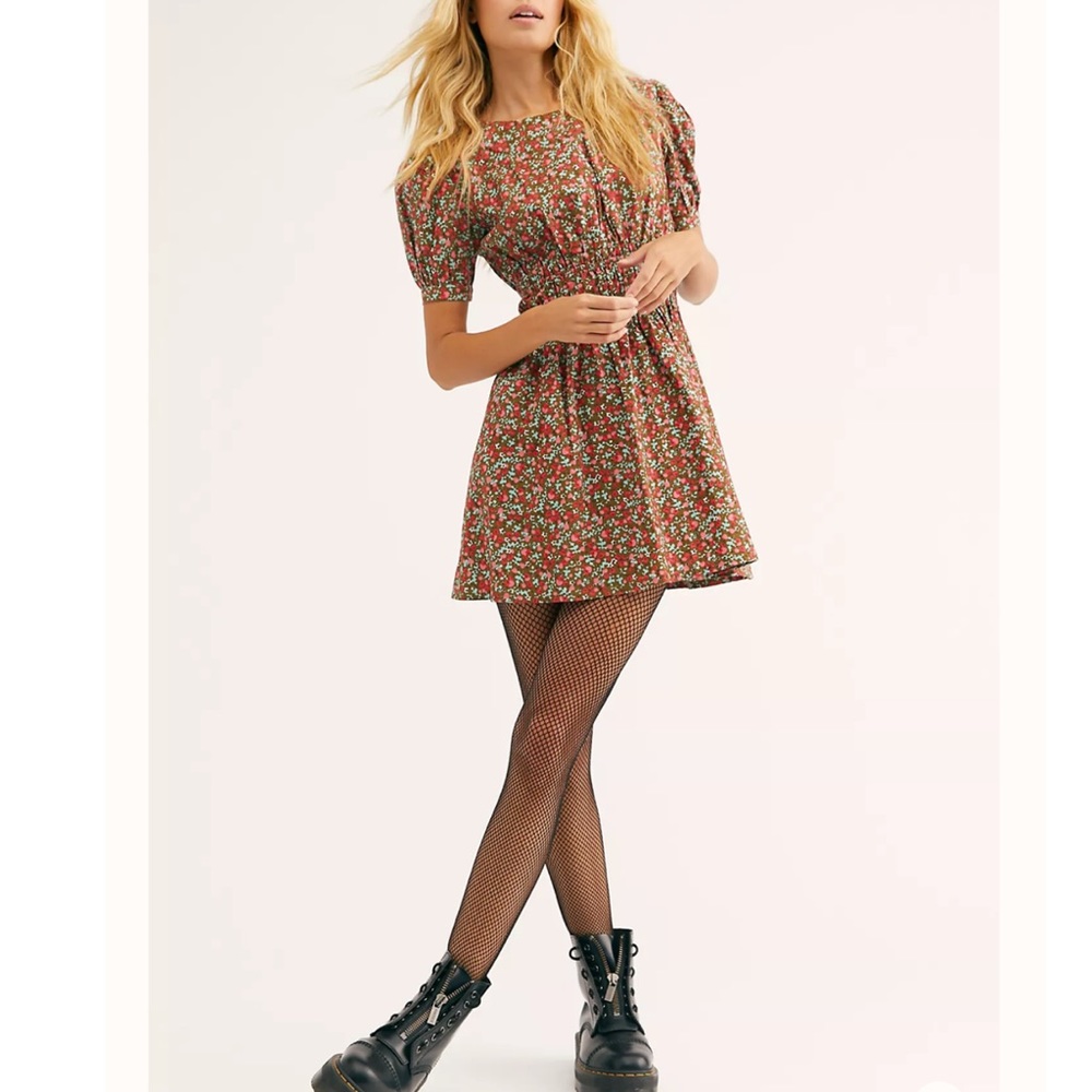 Free People Floral Print Mini Dress